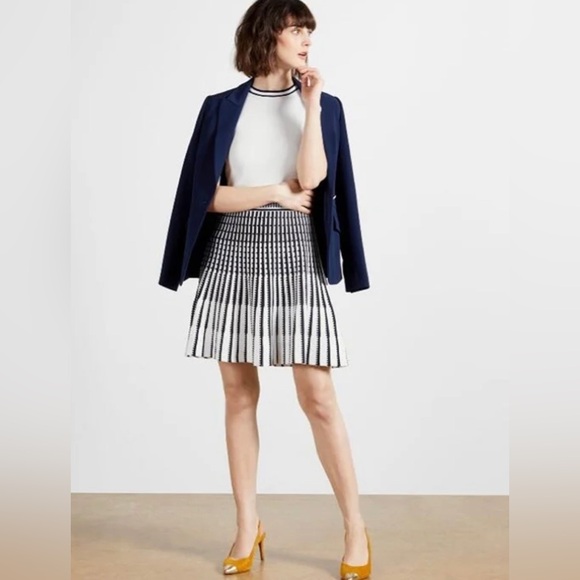 Ted Baker | Dresses | Nwt Ted Baker Eastyn Black White Knitted Pleated  Skirt Dress 5 2684 | Poshmark